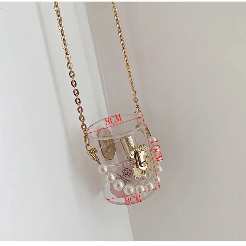Mini Transparent Crossbody Bag With Pearl Handle Shoulder Purse_voghion.com