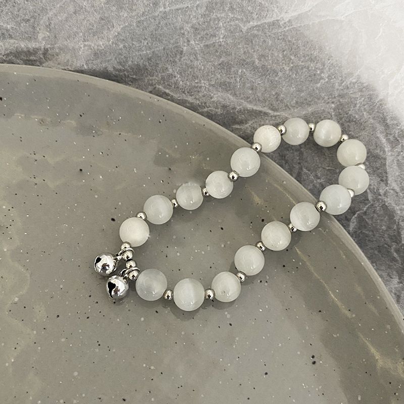 Bracelet en pierre œil de chat super féerique pour filles, design de niche, filet rouge pour amies, bijoux d'été en perles pour la main_voghion.com