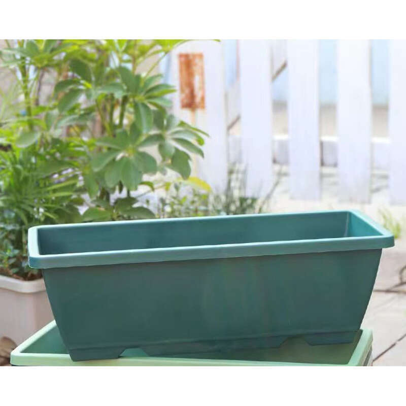 Vaso de resina retangular para plantas, vaso de plantas para plantas, com ranhuras para plantio, para famílias de flores e azevinhos espessos_voghion.com