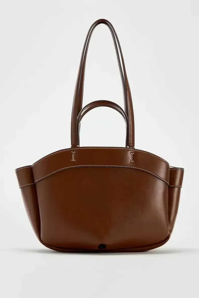Sac à bandoulière rétro en cuir PU pour femme, pochette sous les bras, grande capacité, décontracté, portable, seau, Handba241218_voghion.com
