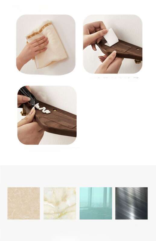 【 42000 People's Collection 】 Solid Wood Clothes No Punching Brass Long Row Hooks, Fitting Room Wardrobe, Entrance, Coat_voghion.com