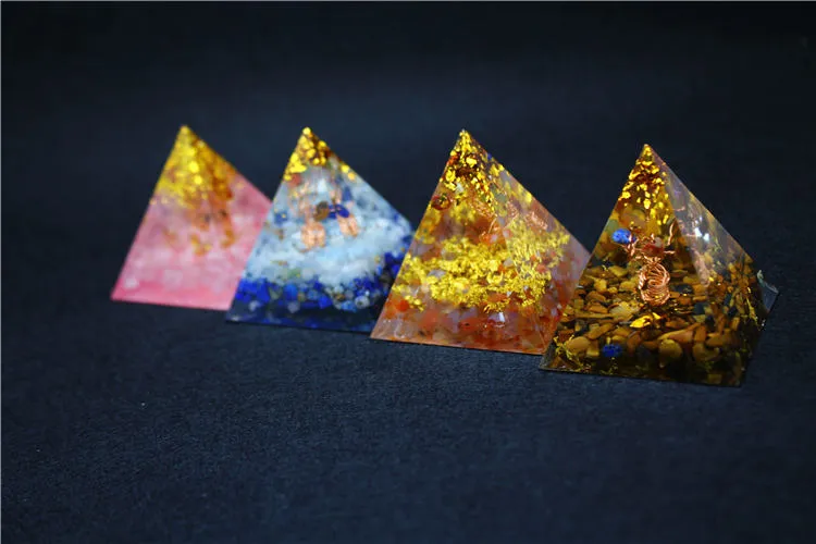 Coliere cu pandantiv Orgonit piramidă 5cm 7Chakra artizanat bijuterii rășină cristal Lapis farmec adunarea norocului ajută la calmare_voghion.com
