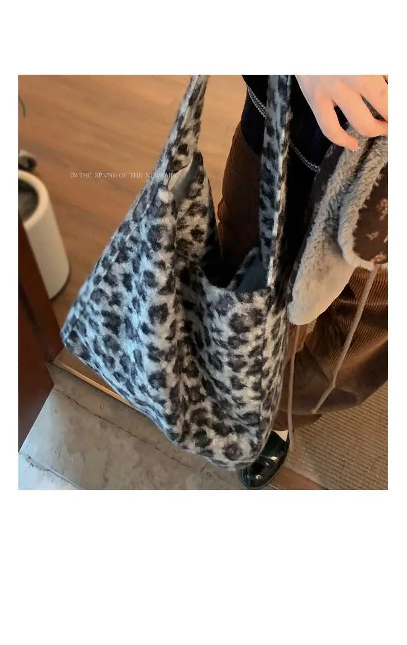 Dames schoudertas tweed retro luipaardprint herfst winter_voghion.com