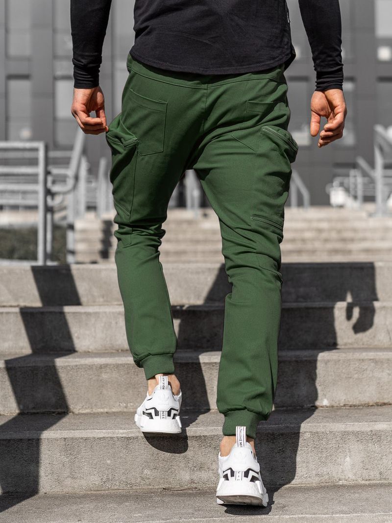 Herrenbekleidung Jogginghose Herrenmode Small Foot Hose Multi-Pocket Cargohose Freizeithose_voghion.com