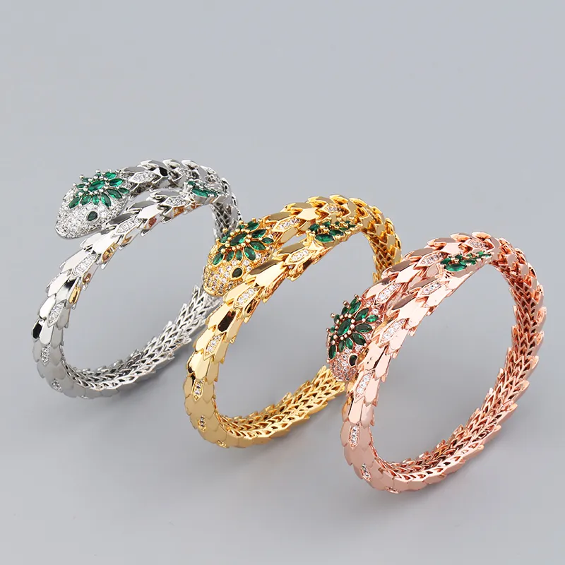 colorful Gold Plated Snake Bangle Bracelets For Women Men Charm Infinity Diamond Tennis Bracelet Designer Jewelry Party_voghion.com