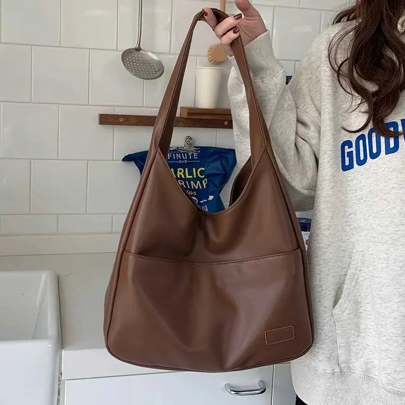 Nuova borsa a tracolla vintage Hobo Trendy da donna in PU, grande capacità, retrò, tote, morbida, da usare sotto le ascelle, per appuntamenti quotidiani_voghion.com
