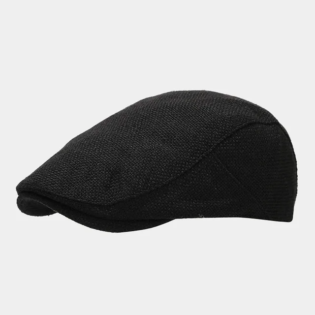 Fashion Summer Mens Beret Linen Peaked Adjustable Newsboy Cap Breathable Vintage Solid Black Duckbill Hat Boinas Para Mujer_voghion.com