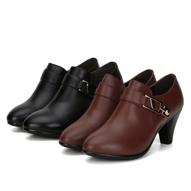 2025 spring genuine leather elegant spike heels office lady Business dress fashion big size women shoes EU36-41_voghion.com