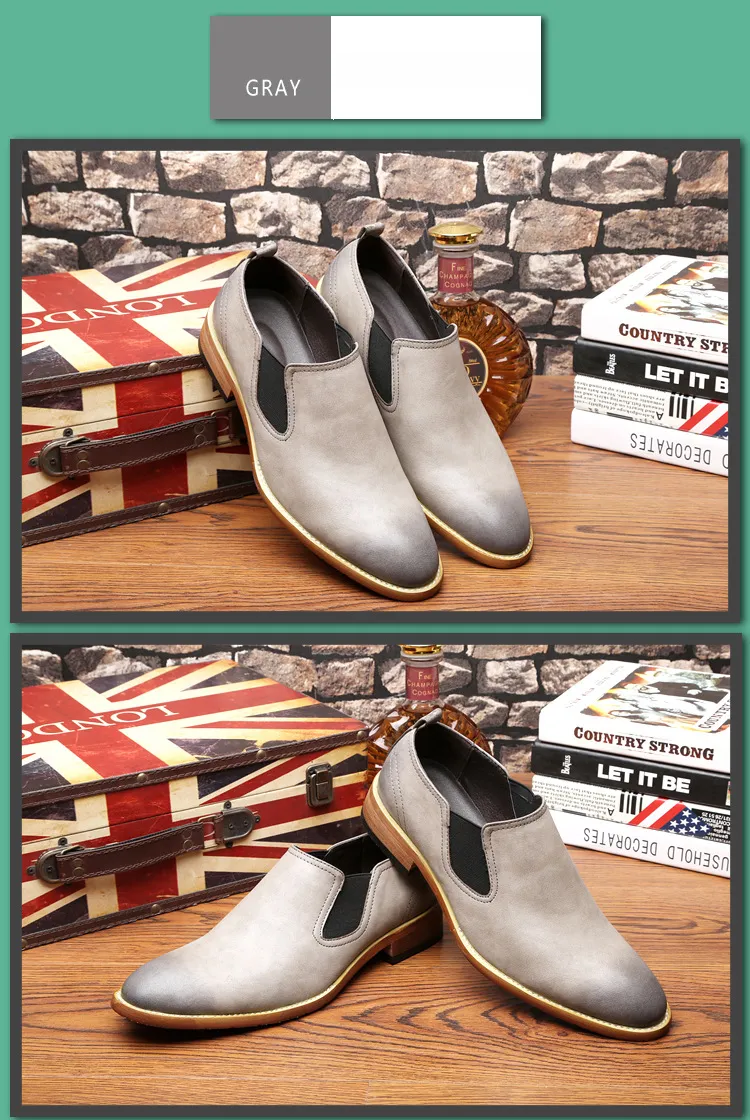 Smart Leather Shoes For Men Business Casual Pointed Toe Footwear_voghion.com