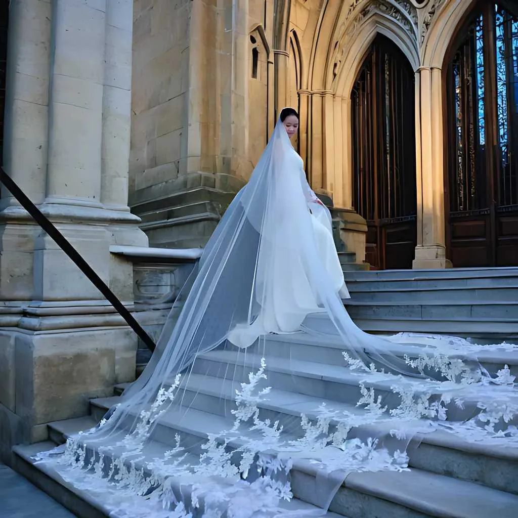 Hair Jewelry Wide Tree Vine Lace Patch Wedding Veil Long Cathedral Style Illusion 1 Tier With Comb Bridal Accessories_voghion.com