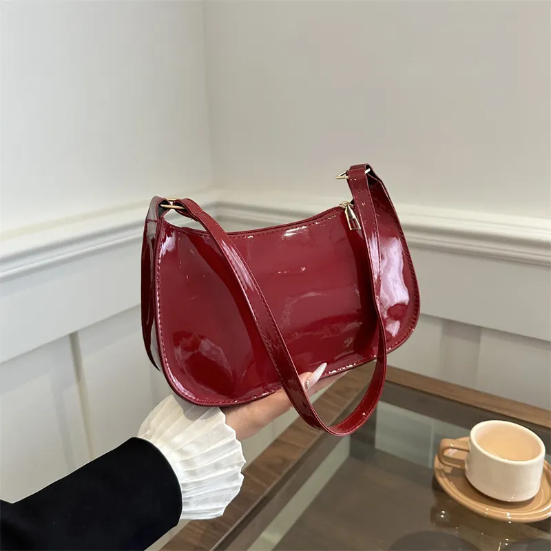 Borsa a tracolla da donna in pelle PU tinta unita retrò, borse alla moda, borse casual hobo e borsette da donna_voghion.com