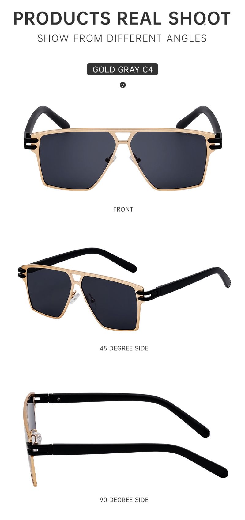 Stylish Square-framed Vintage High-grade Sunglasses For Men_voghion.com