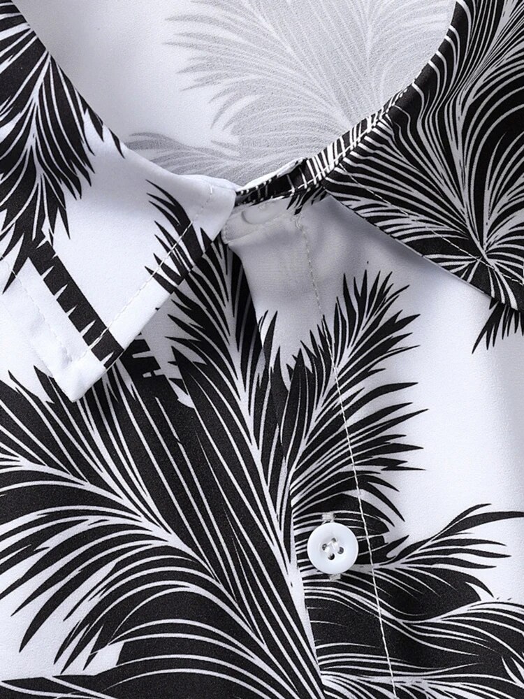 ZAFUL Hawaiihemden für Herren, tropischer Kokosnussbaum-Aufdruck, kurzärmelig, Sommer-/Strandhemd, lässige Knopfleiste, Urlaubsoberteile_voghion.com