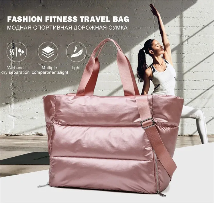 Kapazität Umhängetasche für Frauen wasserdichte Nylon Taschen Space Pad Baumwolle Feder unten große weibliche Tote Handtaschen Winter_voghion.com