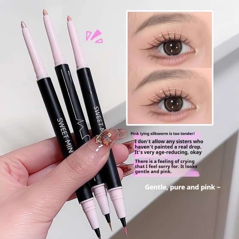 Crayon double pointe réconfortant pour les yeux, crayon de maquillage professionnel en soie haute brillance_voghion.com