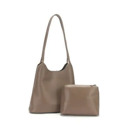 Sac fourre-tout en cuir de grande capacité pour femme, sac à bouton magnétique simple en cuir de vache_voghion.com