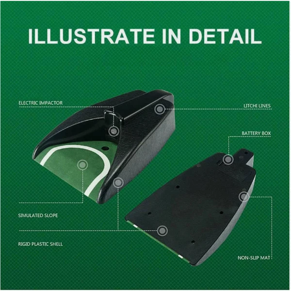 Electric Golf Putting Mat With Auto Ball Return For Practice And Training_voghion.com