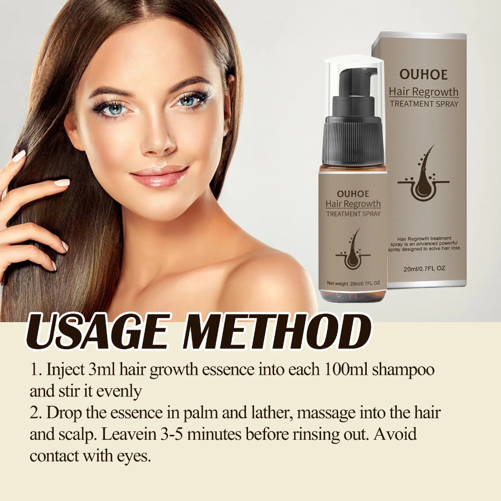 Leistungsstarkes Haarwuchs-Serum-Spray mit Ingwer, Anti-Haarausfall-Behandlungsprodukte, Reparatur, Pflege der Haarwurzeln, schnelles Nachwachsen der Haare bei Männern und Frauen_voghion.com