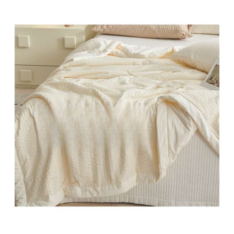 Summer 100% Cotton Air-conditioning Quilt; Machine Washable Cool Skin Quilt Core; Summer Single Use_voghion.com