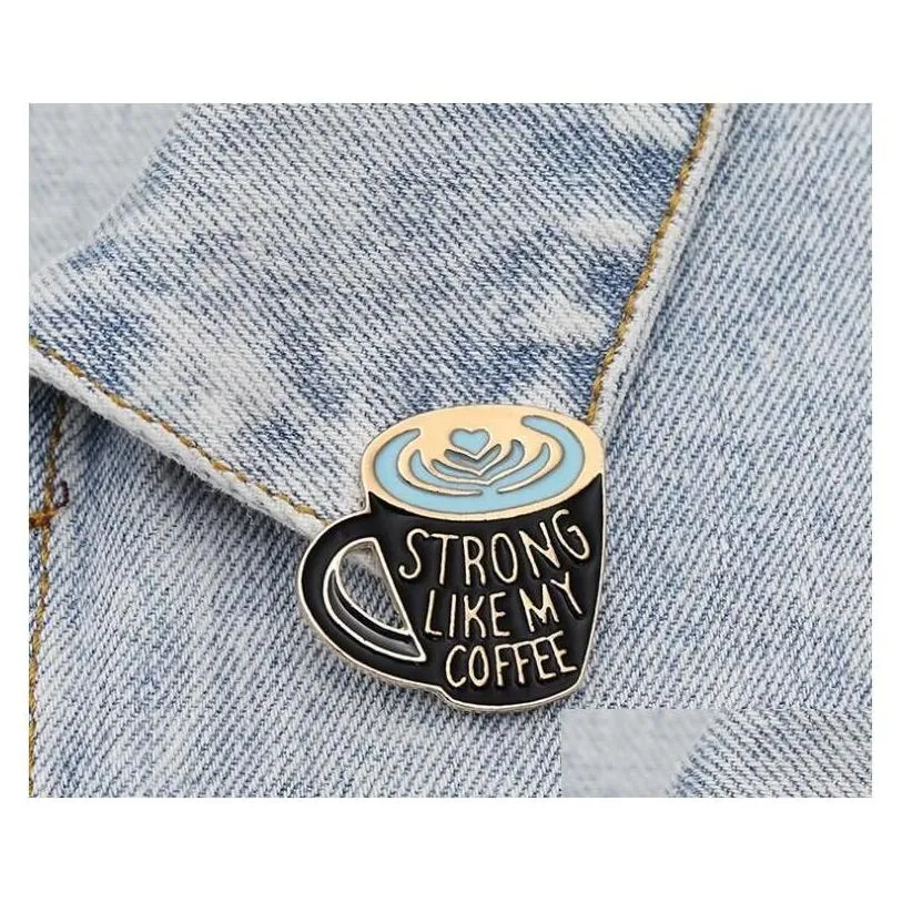Spelden, spelden broches koffie emaille speld sterk als M minnaar tas revers kleding badge cadeau Shu16 drop leveren juweel_voghion.com
