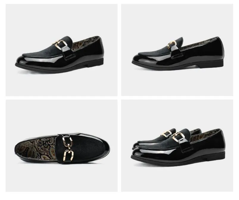 Herren Casual Lederschuhe Herrenmode Patchwork Party Hochzeit Loafer Mokassins Männer Slip-on Leicht Bequemes Fahren_voghion.com