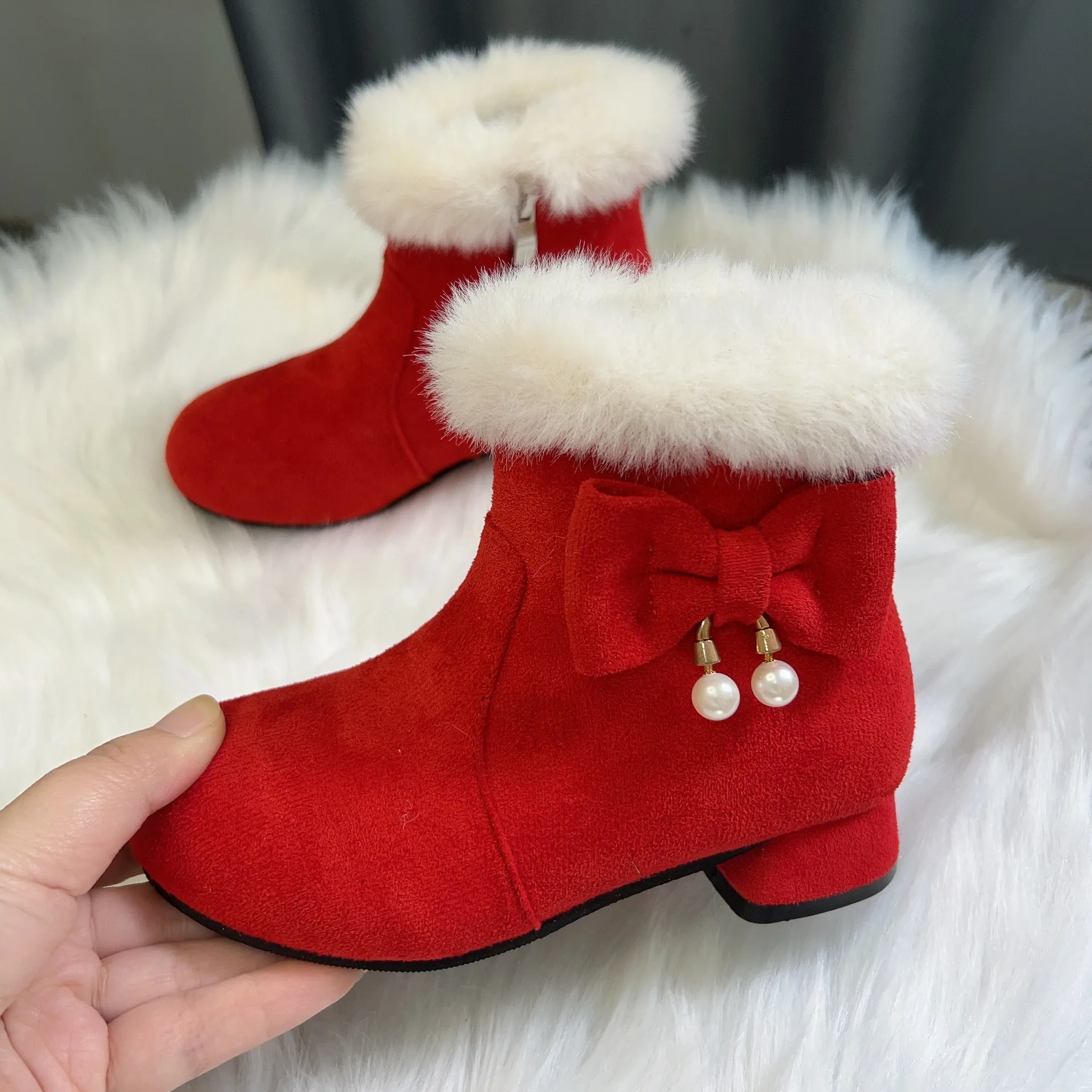 Rot Schwarz Kinder Für Mädchen Jungen Baby Dicken Schnee Stiefeletten Sapato Warme Winter Boot Baumwolle Junge Kinder Mädchen Schuhe größe_voghion.com
