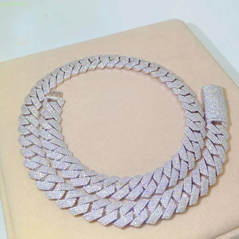 Collar de joyería de hip hop con moissanita de 15 mm de diámetro, con certificación GRA Ice Out, popular entre los raperos._voghion.com