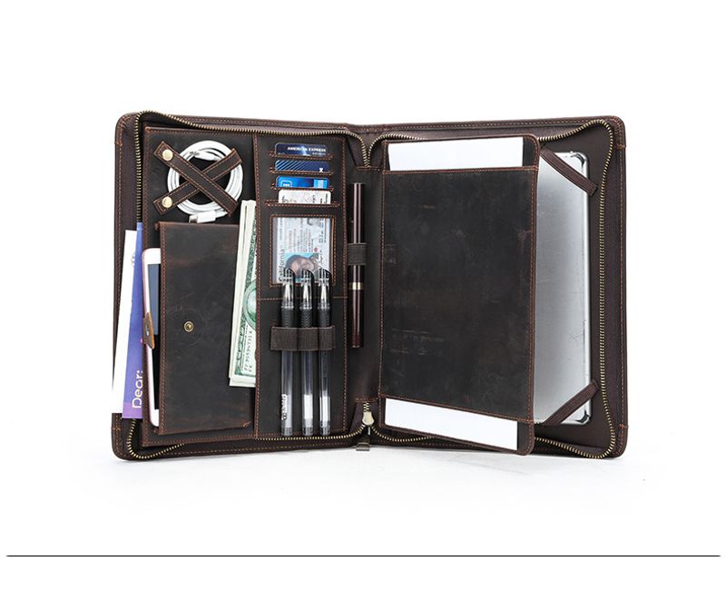 Die neue Crazy Horse Leder Clut, multifunktionale iPad Aufbewahrungstase, große Kapazität Business Retro Herren_voghion.com