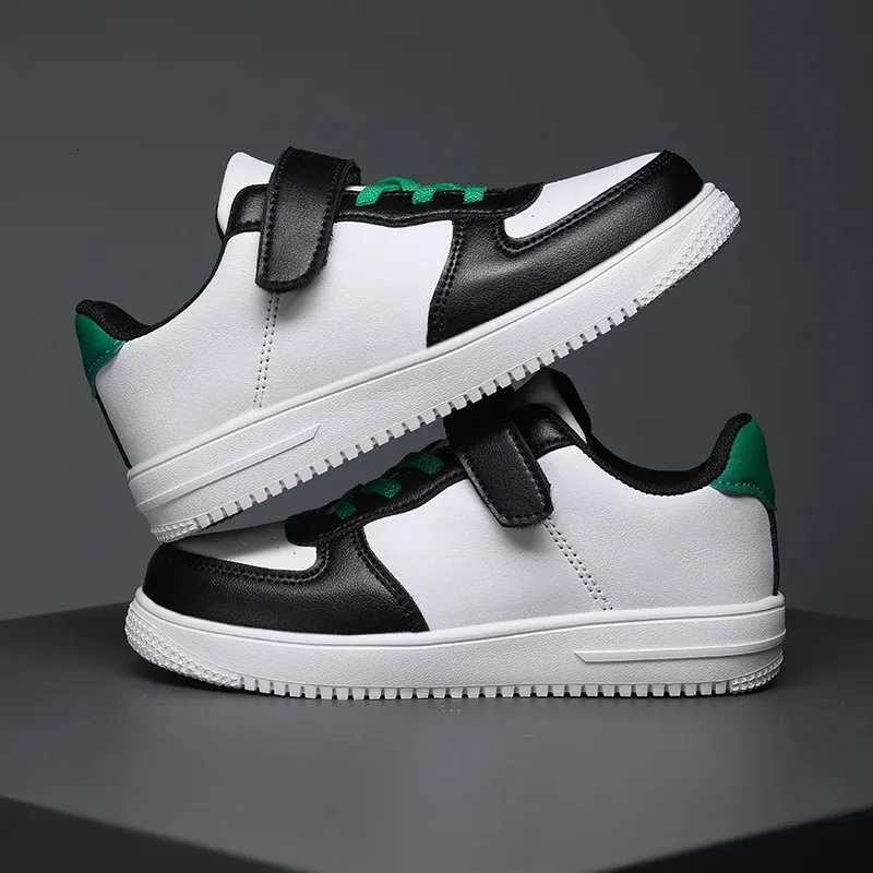 Black boys 6 to 12 years old 2024 new school leather childrens casual sports shoes 240627_desvips.com