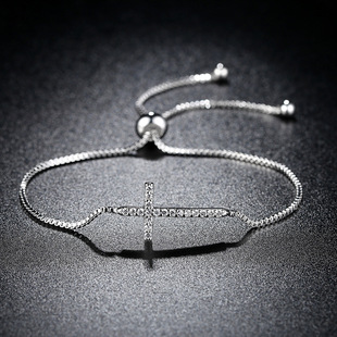 Zircon Chain Link Bracelet - Elegant Rectangular Stone Jewellery_voghion.com