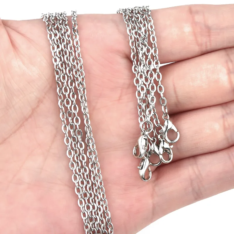 Catene 6 pz/lotto Collana a croce piatta Catena fai da te Ciondolo Link per donne Uomini Gioielli Regali Creazione_voghion.com