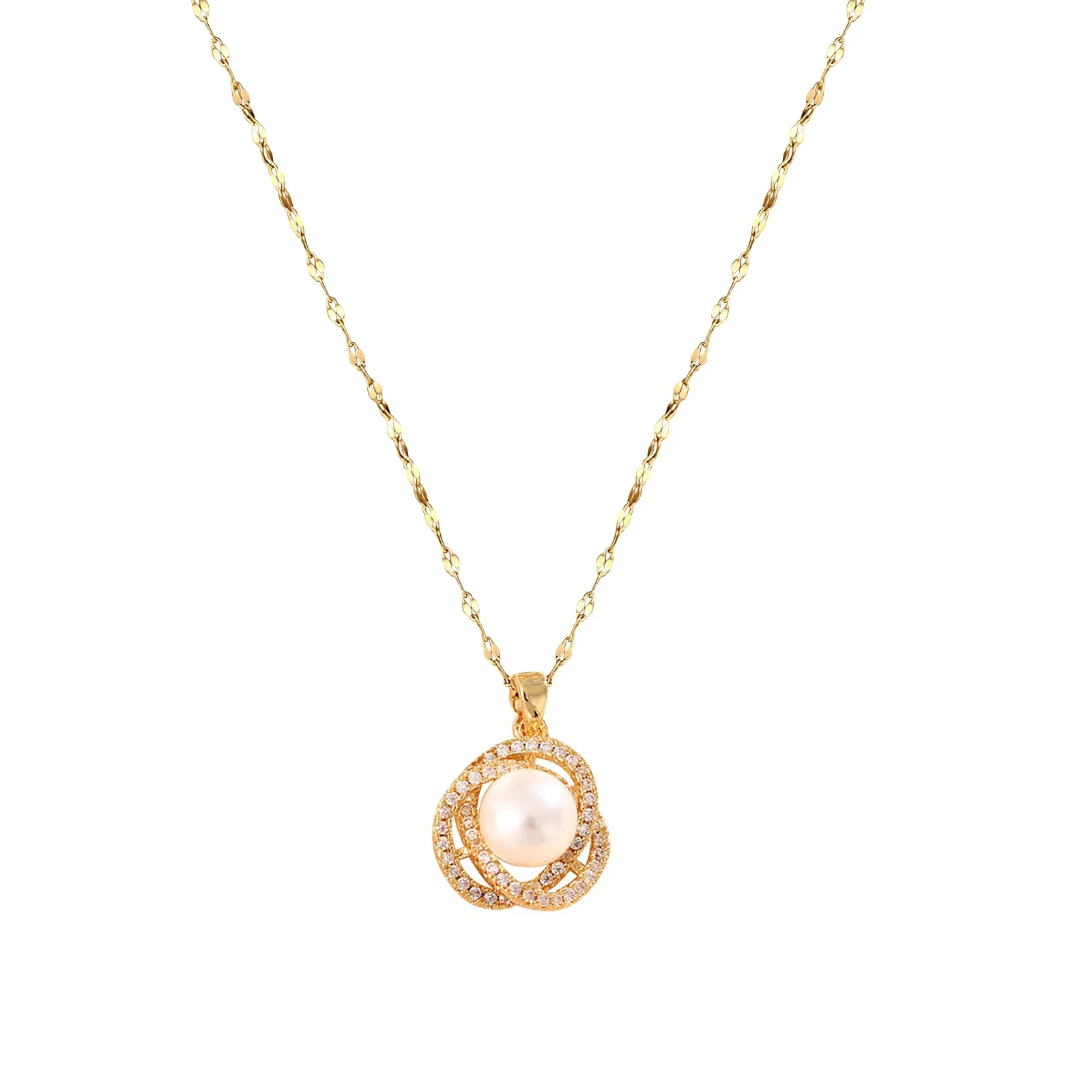 Catene Elegante Collana con Ciondolo Micro Borchiato Smalto_voghion.com