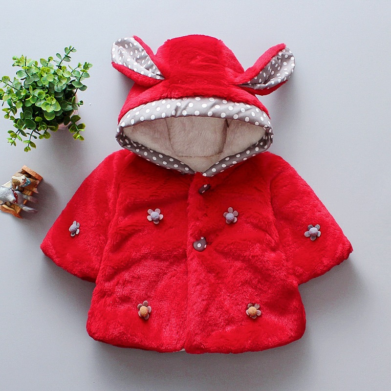 Winter Children's Warm Clothing Hooded Coat Cold Proof Cute Rabbit Ears Cloak for Girls_voghion.com