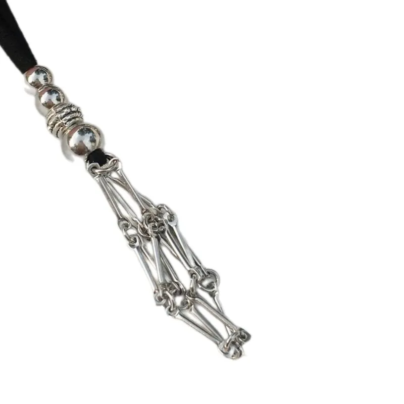 Catene Maglia Pendente Collana Regolabile Pelle Corda Cristallo Vuoto Pietra Porta Gabbia di Metallo_voghion.com