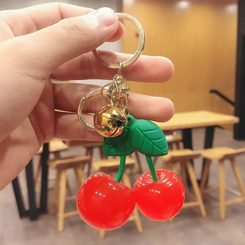 Cute Charm Handbag Keychain Womens Exquisite Internet- Crystal Cherry Bag Accessories High-Grade Pendant 240821_voghion.com