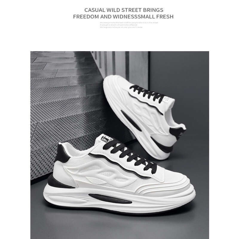 Scarpe estive nuove traspiranti in rete bianche da uomo, versione coreana, versatili, sportive, casual, alla moda, da papà_voghion.com