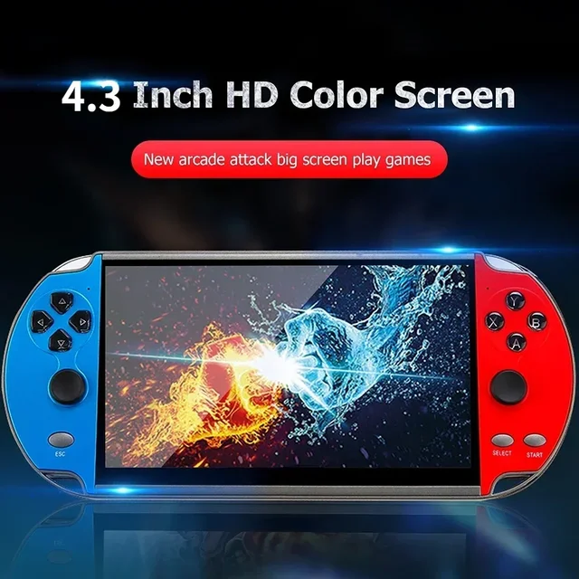 X7 4.3 pollici HD grande schermo 8G Console retrò classica 10000 giochi integrati Mini videogioco portatile MP5_voghion.com