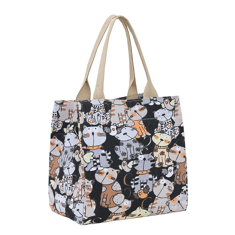 Women's Cartoon Large Capacity Office Lunch Commuter Handbag Tote Small Bag_voghion.com