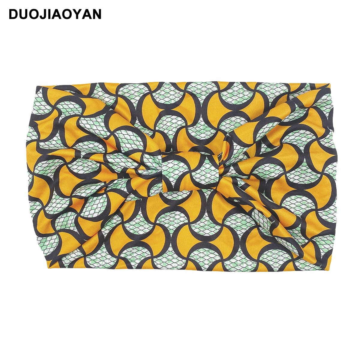 Unisex Knot headband Color matching pattern printed sports headband Fashion polka dot wide edge elastic headband_voghion.com