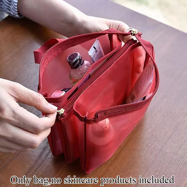 Netzaufbewahrung mit Fach, Kosmetiktaschen, Make-up, tragbare Reise-Kulturtasche, Hautpflege-Toilettenartikel-Organizer-Tasche_voghion.com