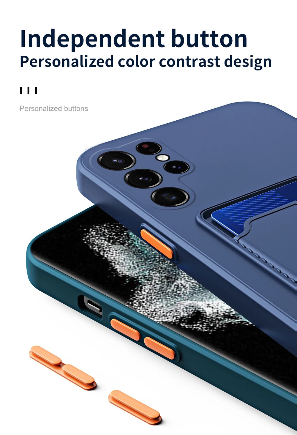 Funda de silicona color caramelo para Samsung Galaxy S24 Ultra con ranura para tarjetas y ranura para tarjetas para Samsung S24 Plus, S24 Ultra y S 24 5G_voghion.com
