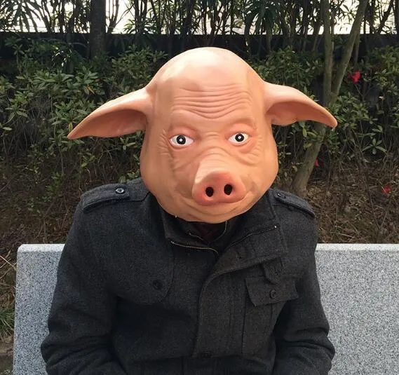 Masque d'horreur cochon Halloween masque facial complet en latex accessoire de déguisement livraison gratuite WL1271_voghion.com