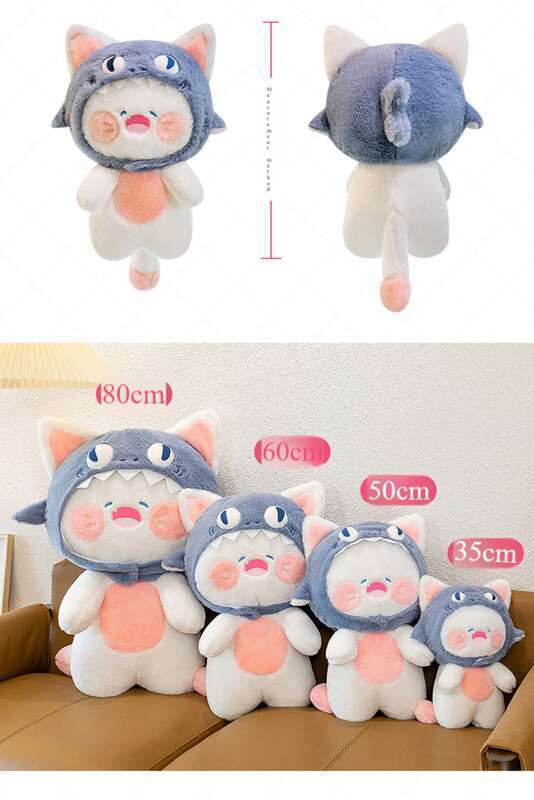 Shark Plush Toy Doll Cute Cat Pillow Birthday Gift_voghion.com