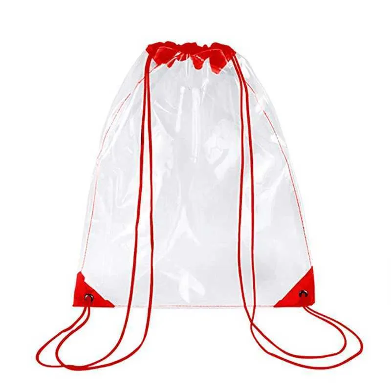 New Transparent Drawstring Backpack Fruit storage Tote Gym Bag Sport Pack Unisex Large Capacity Lightweight Beach_voghion.com