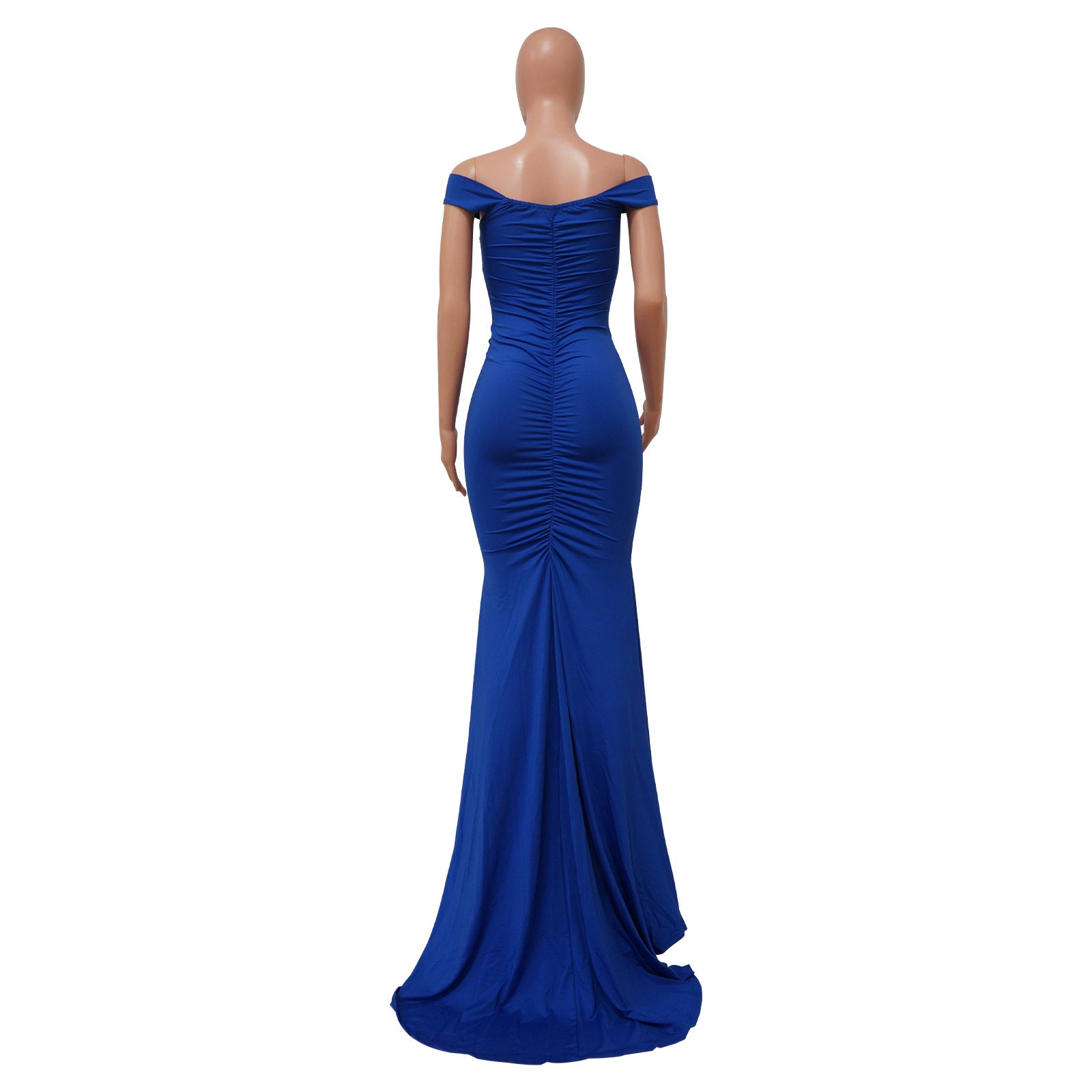 Damenkleid Mit V-ausschnitt One-shoulder-stil Und Schlitz Sommer_voghion.com