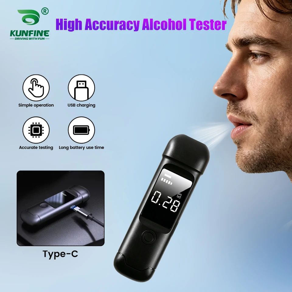 Professional Digital Alcohol Breathalyzer Type-c Rechargeable_voghion.com