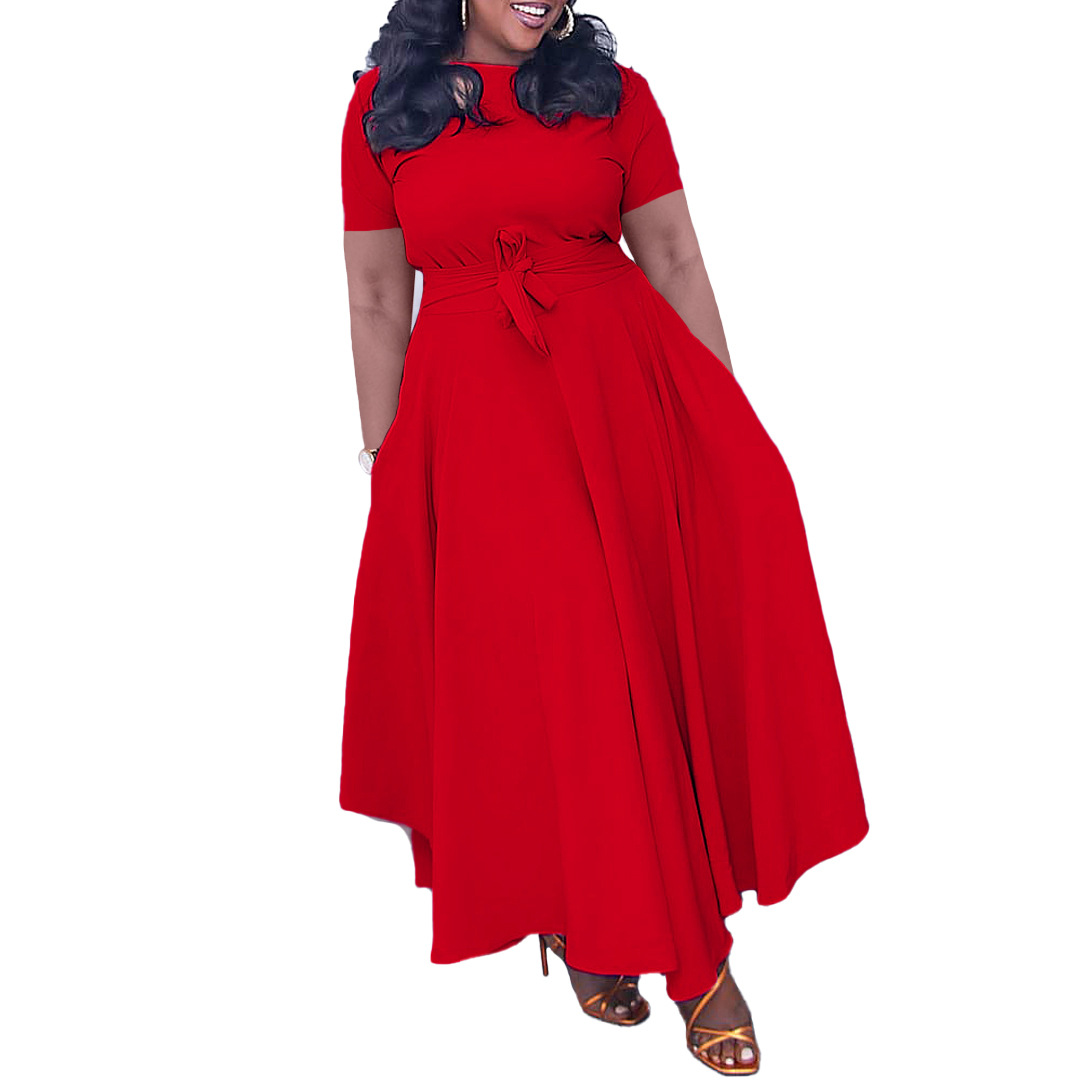 Frauen Kleidung sommer neue mode temperament riemen große größe außenhandel kleid_voghion.com