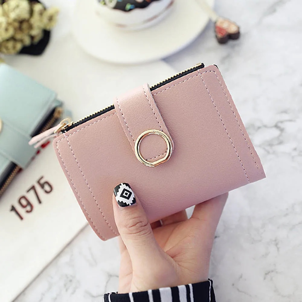 New Short Women Wallets Fashion Simple Cute Small Female Wallets PU Leather Card Holder Women's Purse_voghion.com