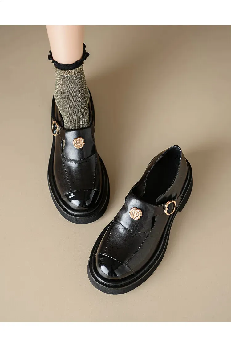 Chaussures en laine française pour femme, style britannique, mode printanière décontractée, semelle épaisse, pointure 240904_voghion.com