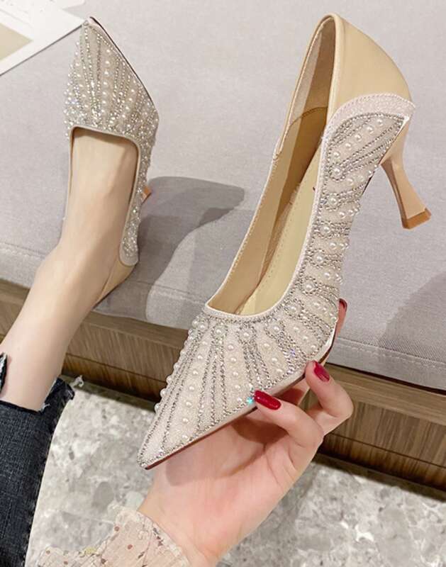 Escarpins femme, Slim 2025 Printemps, Petit talon 7 cm, Pieds pas fatigués, Pointu Français_voghion.com